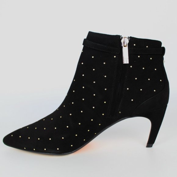 NEW TED BAKER LONDON Stud Curvad Pointed Toe Heeled Bootie - Picture 4 of 16